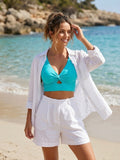 Top de Bikini Twist Turquesa - Diseño Estilo Veraniego