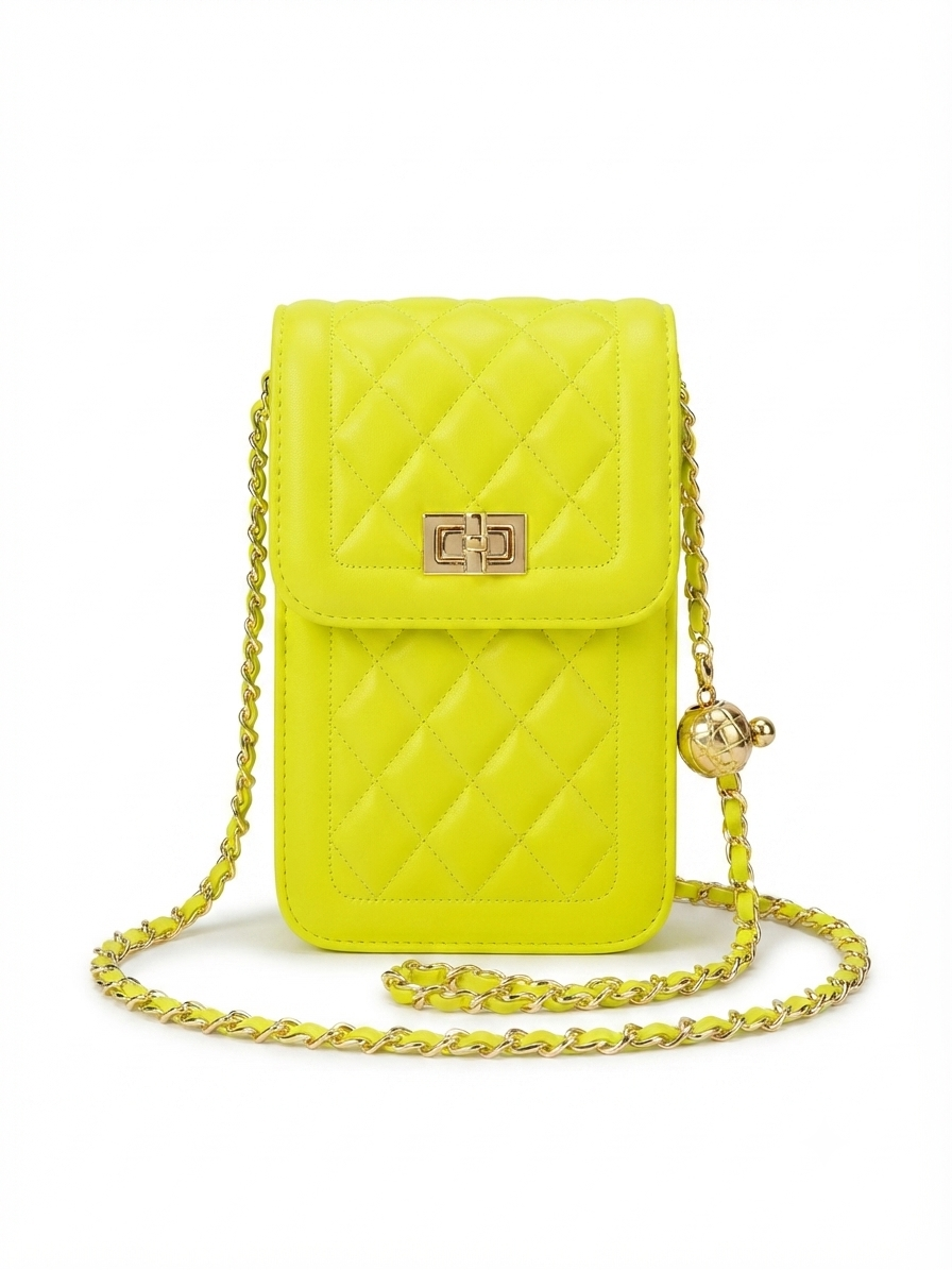 Mini Bolso Porta Móvil Acolchado – Bandolera con Cadena