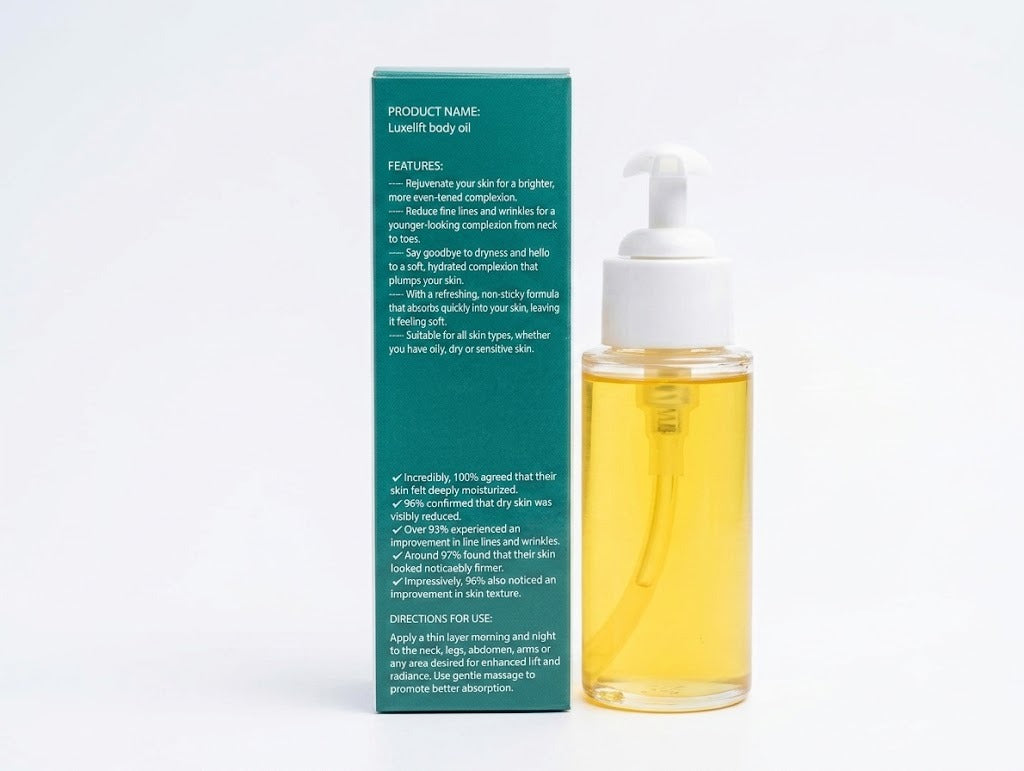 FUBSTA Luxelift Body Oil – Aceite Corporal Reafirmante e Hidratante Efecto Brillo Dorado | 60 ml