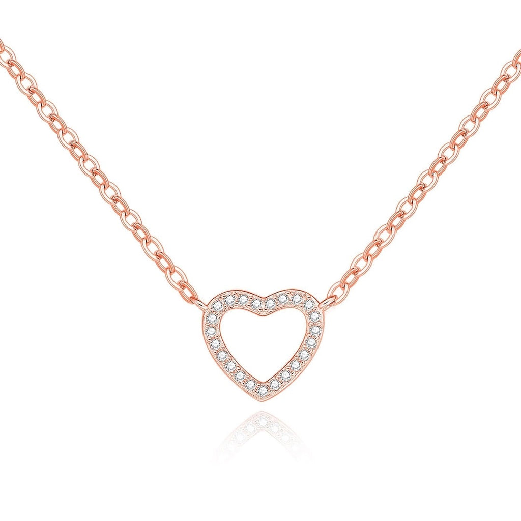Collar Lumina Heart Plata de Ley en Oro Rosa