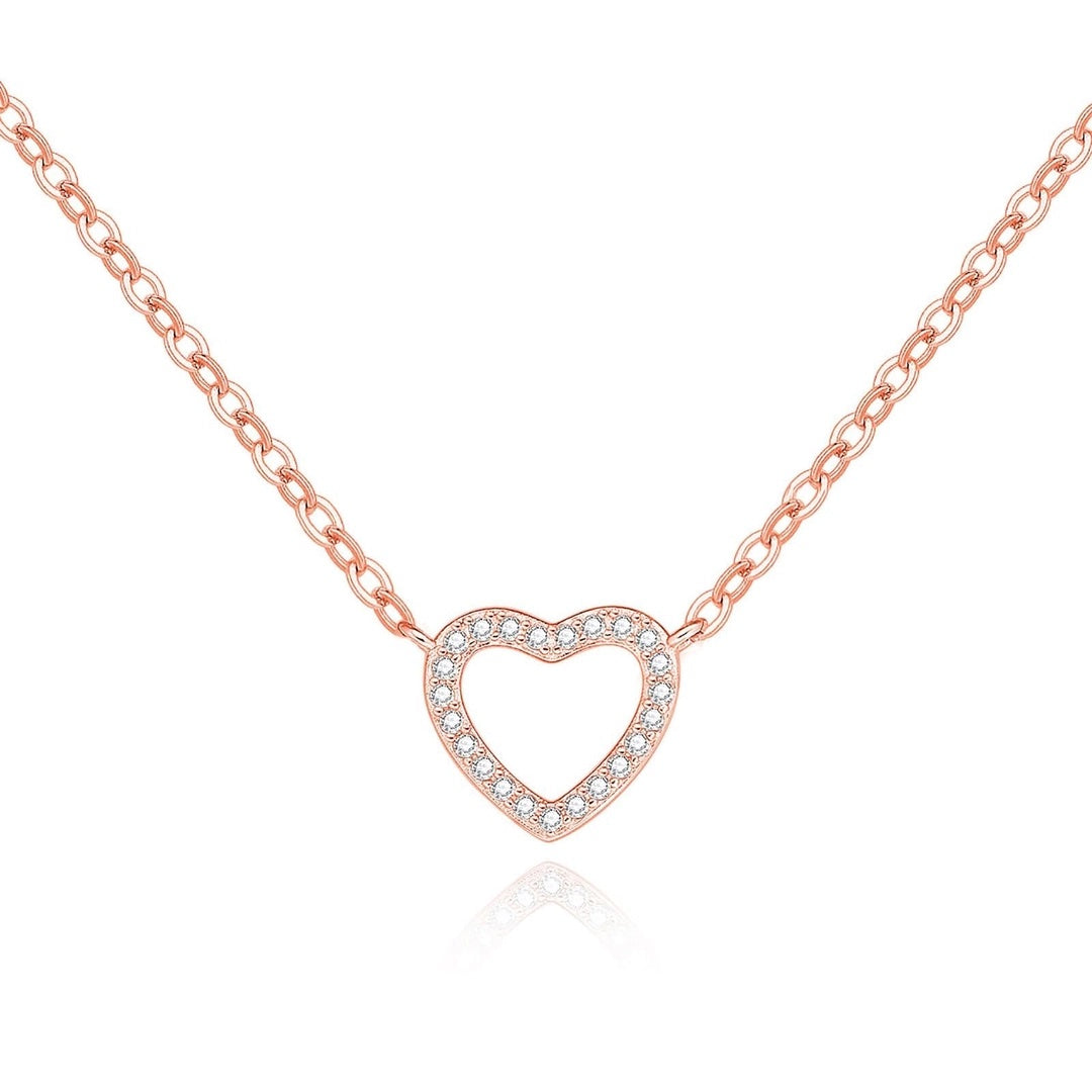 Collar Lumina Heart Plata de Ley en Oro Rosa
